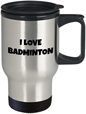 Badminton kava putnička šalica najbolja smiješna jedinstvena pekara čaj čaj savršena ideja za muškarce žene volim badminton