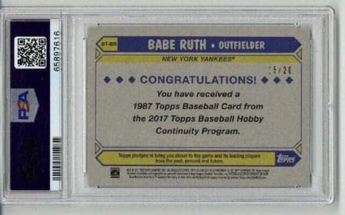 2017 Topps Silver Pack Promo Red 87 -Br Babe Ruth Card Yankees LE 15/20 PSA 10 - BASEBALE KARTICE