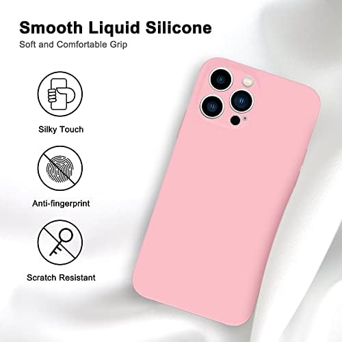 Andate iPhone 14 Pro Max kućište ružičasta, mekana tekuća silikonskog zaštitnog poklopca kućišta za zaštitu telefona s oblogom