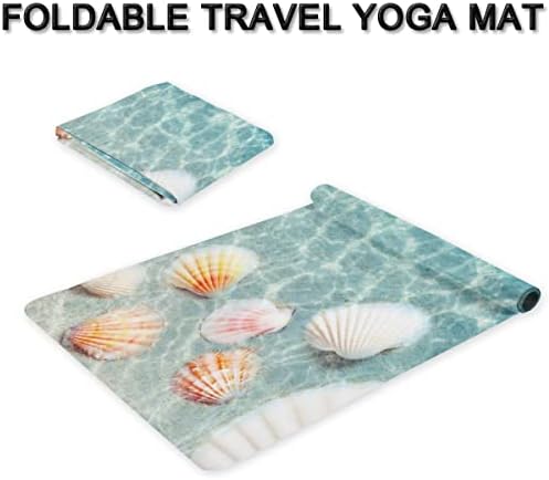 Ocean Beach Seashell Yoga Mat Presaviranje putovanja fitness i vježbanje sklopiva joga prostirka za sve vrste joge, pilatesa