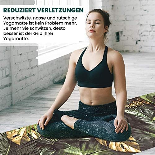 Tiskana sklopiva joga prostirka za žene i muškarce-prijenosna tanka prostirka za jogu s remenom za nošenje-neklizajuće prostirke
