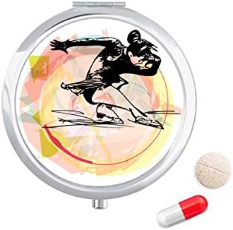 Zimski sportovi umjetničko klizanje ilustracija akvarela Futrola za tablete džepna kutija za pohranu lijekova spremnik za