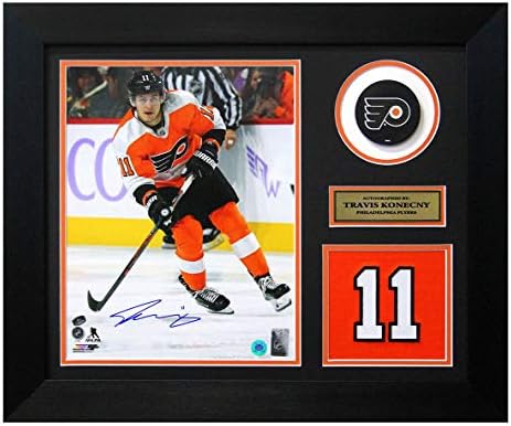 Travis Konecny ​​Philadelphia Flyers potpisali su broj 20x24 Broj okvira - Autografirani NHL dresovi