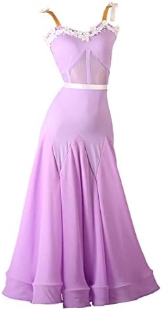 Nakokou Summer Light Purple Ballroom plesne haljine za žene elastični struk bez rukava