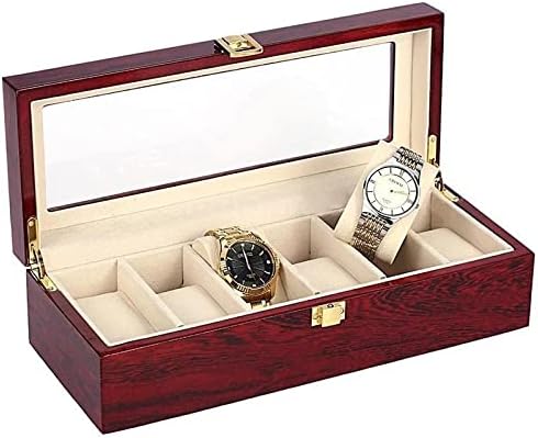 6 utora drvena kutija za prikaz vitrine organizator za pohranu nakita poklon kutija za pohranu nakita