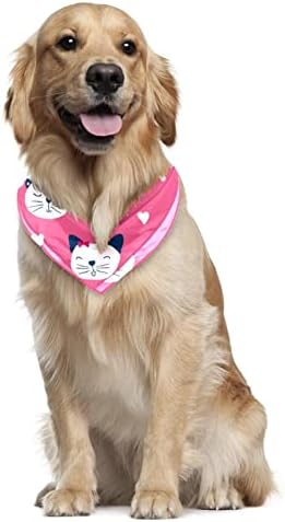 2 pakiranja psa bandana za pranje kvadratnog psa šal kerchief psa za pse za djevojčice i dječaka ružičaste slatke mačke uzorak