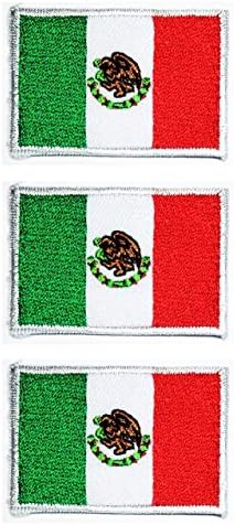 Jednomxx 3pcs. Meksiko zastava zemlja izvezena Applique Patch Mexico zastave Uniforme Uniforme vojno taktičko željezo na
