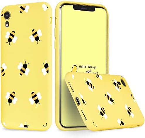 Maycari Slatka Žuta pčelinja uzorka telefona za iPhone XR, tekući silikonski mekani guma zaštitni telefon za žene za žene