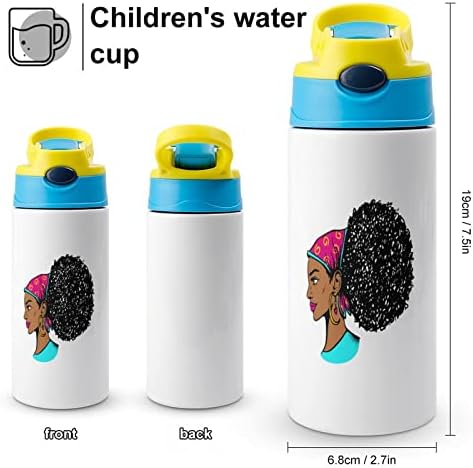 Afroamerička crnačka žena izolacijska boca vode s poklopcem izoliranim nehrđajućim čeličnim šalicama Double Wall Office