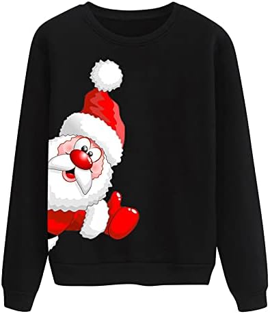 Labava grafička dukserica pulover dugih rukava xmas xmas crewneck dukserica kauzalne dukseve božićne vrhove