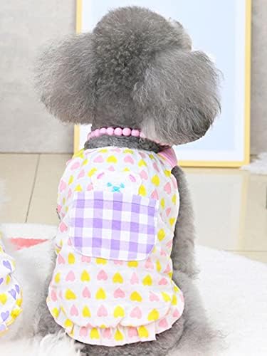 Qwinee Heart print haljina za kućne ljubimce medvjed vez za mačji pas vset haljina prozračna meka suknja za male srednje