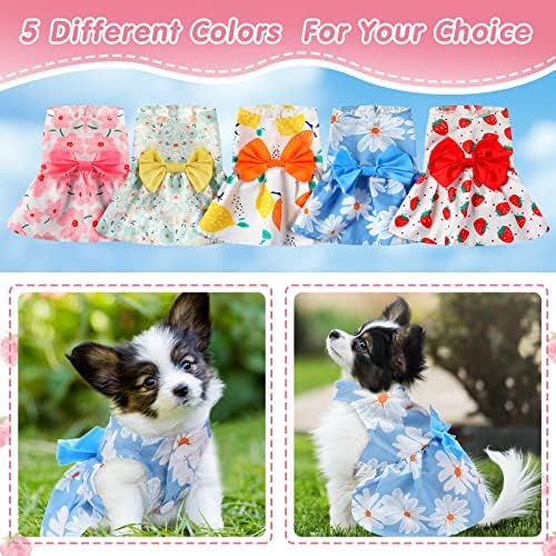 5 komada haljine za pse za male pse djevojke cvjetne haljine za štene kućni ljubimac psa princeza Bowknot haljina slatka