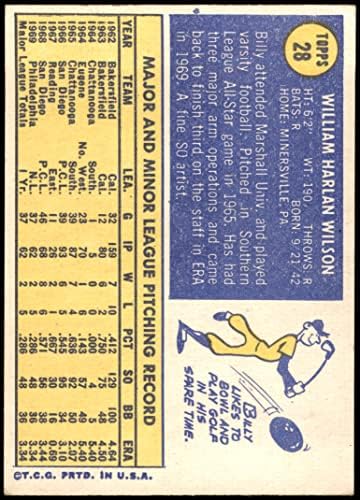 1970. Topps 28 Bill Wilson Philadelphia Phillies Ex/MT Phillies