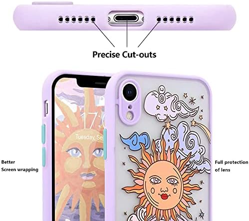 Pepmune kompatibilan s iPhone XR Case Matte Clear Design Sun Moon 3D CARTIONS BUMPER MUŠKARCI TEEN TEEN GIRL Shock otporan