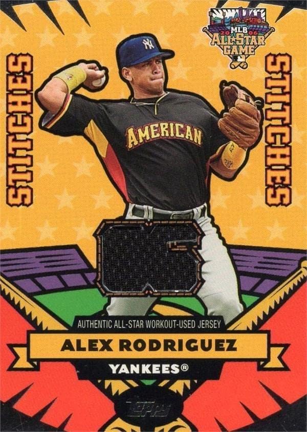 Alex Rodriguez igrač istrošen Jersey Patch Baseball Card 2006 Topps All Star Stitches ASAR - MLB igra korištena dresova