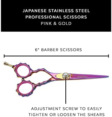 LIJEVI PROFESIONALNI PROFESION 6 REDOR RESPE ružičasta titana presvučena ljevičarskim škarama za brijač za kosu Dreamcut