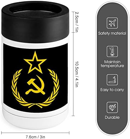 SSSR komunizam ikona Cooler Cup Cup od nehrđajućeg čelika izolirana Can Coolers držač nosača s poklopcima za žene darovi