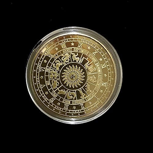 Metalni komemorativni novčić Twelky Constellation sretno zlato Memorijalni novčić Memorijal kovanica