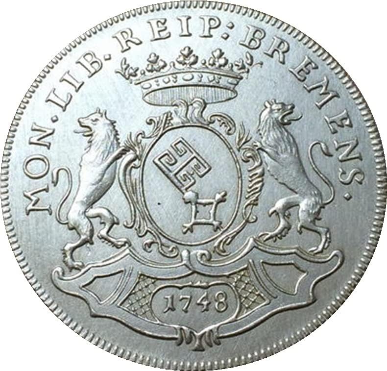 1748. Francuski novčići čisti bakreni srebro pozlaćeni antikni srebrni novčići kovanice Kolekcije U HillArafts mogu puhati