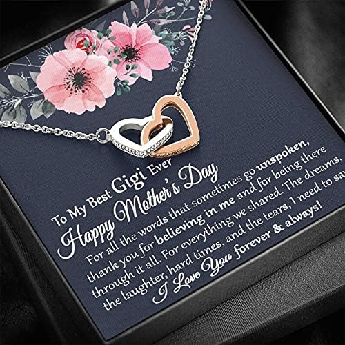 Kompletska kartica za poruke o ogrlicama, mama sretne majke iz kćeri, poklon za mamu na Majčin dan, Božić, rođendan, nakit