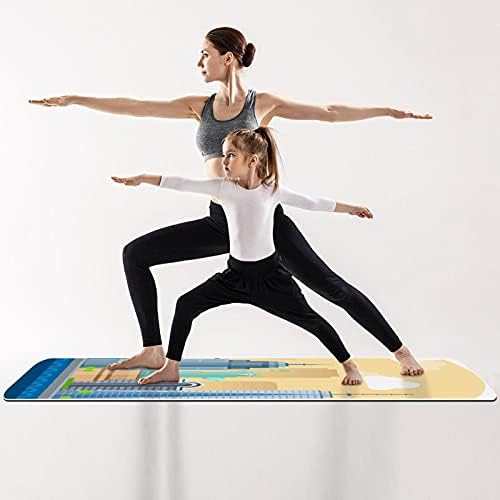 6 mm ekstra debela joga prostirka, gradski bijeli tisak ekološki prihvatljive TPE za vježbanje prostirke pilates prostirke