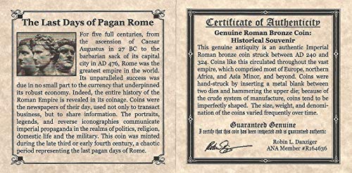Posljednji dani poganskog Rima - autentični rimski brončani novčić u mini albumu - istinski rimski drevni antikvi od 240-324