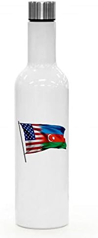 ExpressItbest 25oz izolirano vino/boca s vatalicama - zastava Azerbejdžana - Mnoge mogućnosti