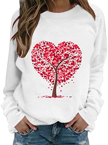Žene Valentinovo Ljubavno srce Grahic print duksevi dugih rukava s dukserima casual pullover bluza bluza