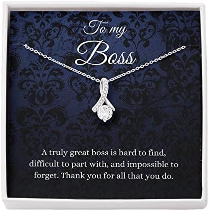Petit Ribbon Ogrlica, poklon za šefa, Boss Lady poklon, Boss ikad poklon za žene šefa božićni poklon za šefa, poklon za ženskog