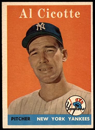 1958. Topps 382 Al Cicotte New York Yankees Ex Yankees
