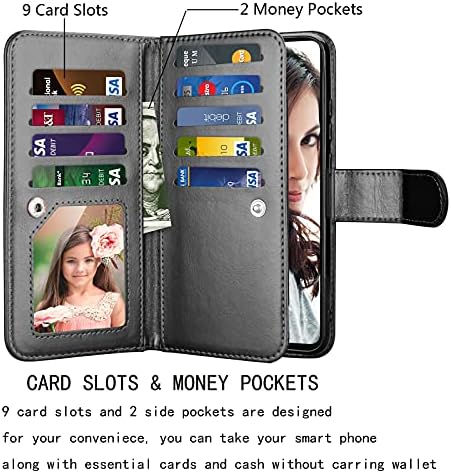 Torbica-novčanik NJJEX za Samsung Galaxy A52S 5G / Galaxy A52 5G / Galaxy A52 Case [9 utora za kartice] Nositelj kreditne