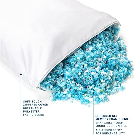 Molekula za hlađenje gel memorijska pjena Podesiva jastuk standardne veličine, 2-pack, bijela