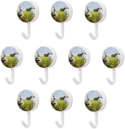 Golf Sport okrugle plastične kuke ljepljive kuke za višekratnu upotrebu viseće zidne kuke za kuhinjsku kupaonicu 10 pakiranja