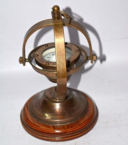 Saifi rukotvorina antička mesingana nautička gimbalna kompas compass vintage brodski binnacle gimball compass poklon