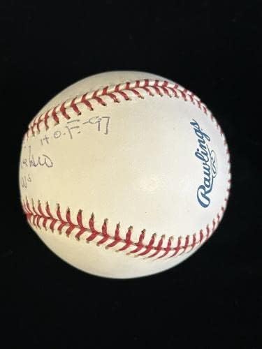 Phil Niekro Hof 97 318 W Potpisani službeni MLB Yankees logotip bejzbol w/hologram - Autografirani bejzbols