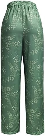 Ženske pamučne lanene hlače ležerna udobnost široka noga Palazzo Daisy Capri dužina Ljetna trendovski obrezane hlače s džepovima