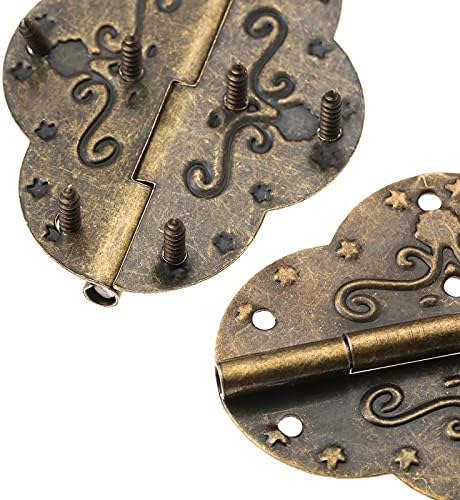 SLNFXC 2PCS 69x53mm Antikni brončani ormarići za šarke za nakit drvene kutije ladica ladica ukrasni vintage vintage željez
