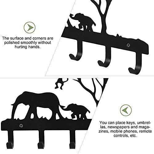 Doitool kuke za ručnike stablo šuma slon crtić životinjski metalni zidni zidni montirani kaput za kaput za kaput kuke za