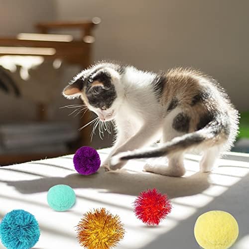 10pcs mačke igračke kuglice, šarene meke mačke nejasne kuglice, interaktivna igračka za mačke za mačke za mačke vježbanje,