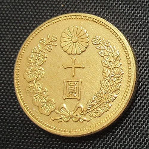 Japanski zlatnici 10 Yuan Mortig 43-plattirani kopija Komemorativne kovanice