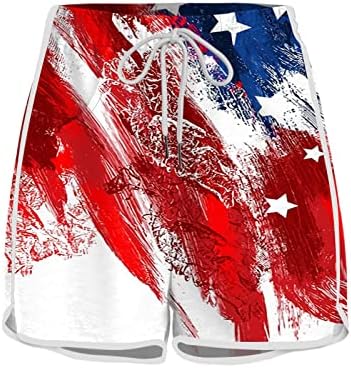 4. srpnja kratke hlače za žene povremene ljetne američke zastave bicikliste kratke hlače labave fit salon visokog struka