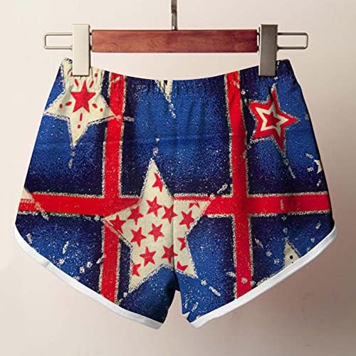 RBCULF Dan neovisnosti kratke hlače za ženske zvijezde i Stripe Print povremene kratke hlače Elastični struk Udoban Boyshort