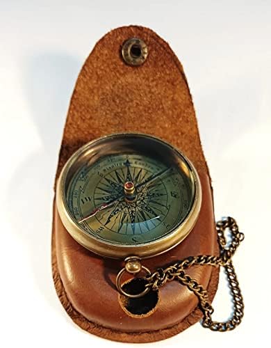 Kompas ručno izrađen vintage džepni navigacijski navigacijski kompas s kožnim futrolom nautički alat preživljavanje planinarenja