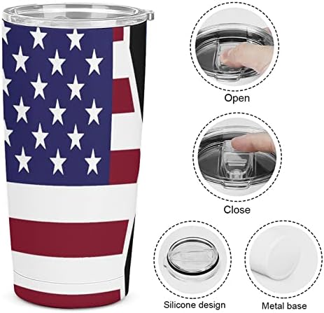 Američka i Portoriko zastava zastava od nehrđajućeg čelika Izolirana boca za vodu Putnička šalica kave za topli i hladni