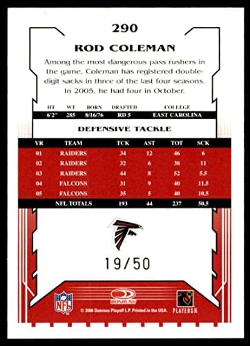 Rod Coleman Card 2006 SCORE SELECT BOLD 290