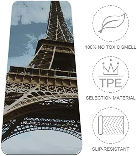 ; Retro Eiffelov toranj visokokvalitetna gusta prostirka za jogu od ekološke gume za zdravlje i kondiciju Protuklizna prostirka