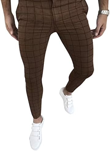 Muške poslovne hlače suženog kroja s ravnim prednjim dijelom, rastezljive tanke elegantne Ležerne golf hlače