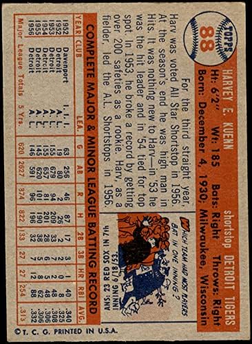 1957. Topps 88 Harvey Kuenn Detroit Tigers Ex+ Tigers