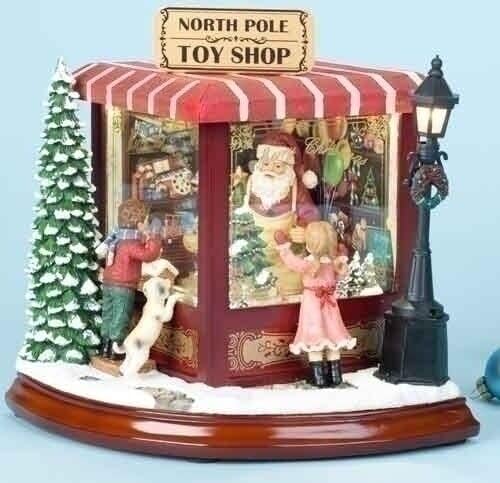 Super Bingo Dekor koji je obožavan Djed Mraz Claus North Pole Shop Osvjetljava animirani božićni glazbeni okvir - za Božić