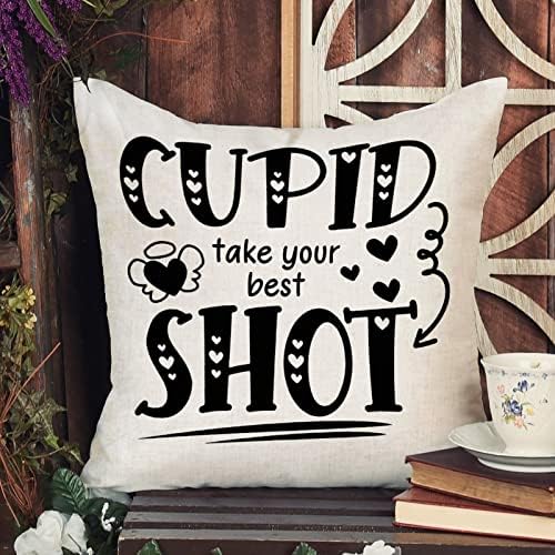 Kupid uzmi svoj najbolji pucanj jastuk za bacanje jastuka Valentinovo Romantični jastuk futrola za vjenčanje Angažiranje